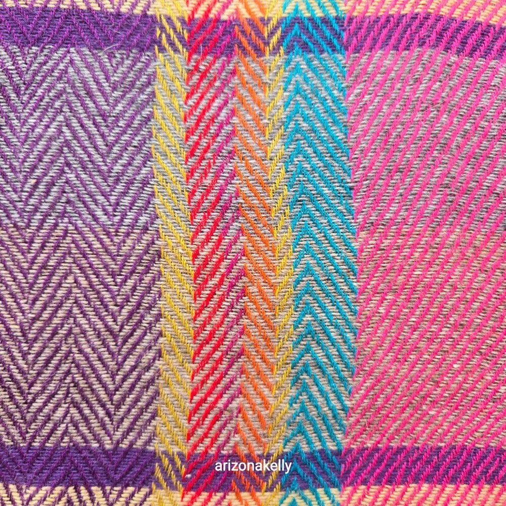 Merino Wool + Cashmere Colorful Herringbone Scarf Ahujasons - Picture 2 of 11